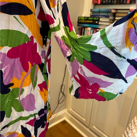 Anne Cole Lush Garden Bell Sleeve Drawstring Tunic Coverup bundle w/bathing suit - Picture 5 of 7